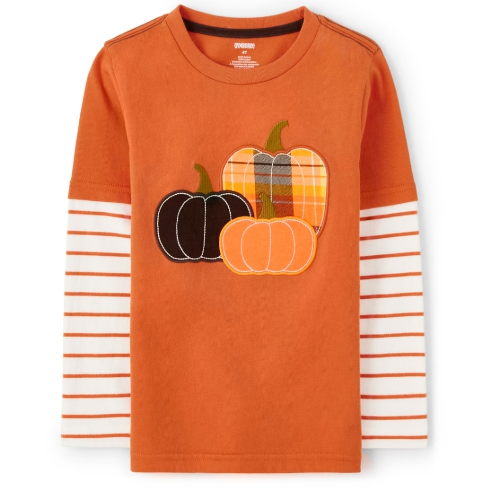 ‼️SOLD! Gymboree Boys Pumpkin Layered Top